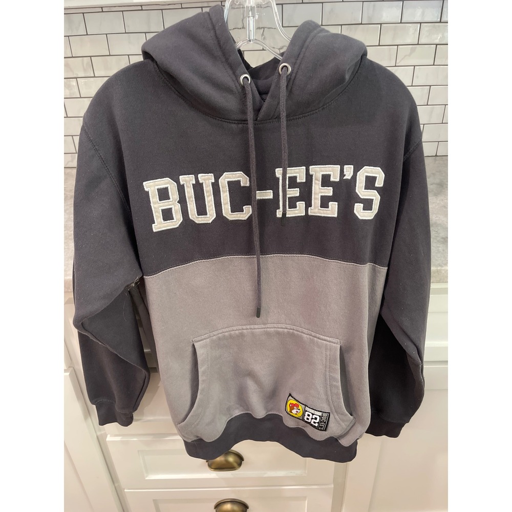 Bucees Hoodie Men S Grey Colorblock Established 82 Logo Pullover Sweatshirt